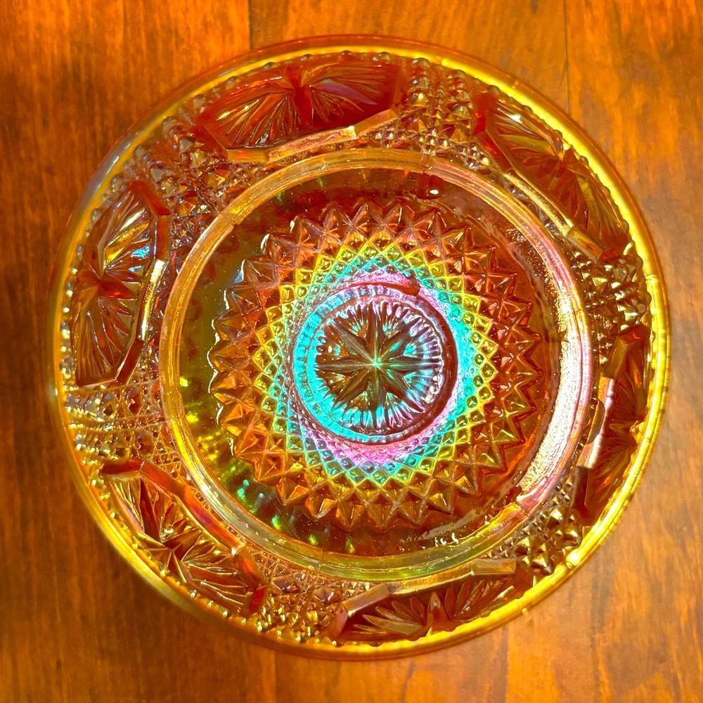 Vintage Imperial Marigold Carnival Glass Bowl